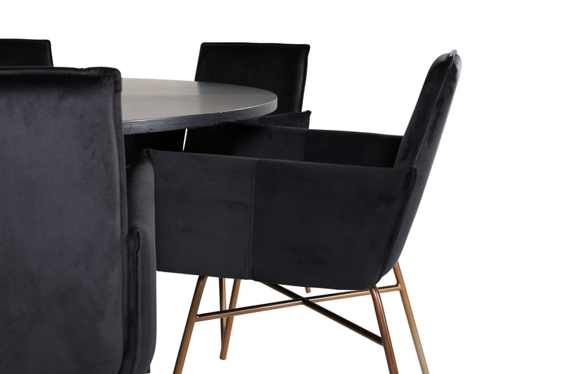 Copenhagen Matgrupp 140 cm Rund med 6 Petra stolar - Svart - Möbler - Matplats - Matgrupp & matbord med stolar