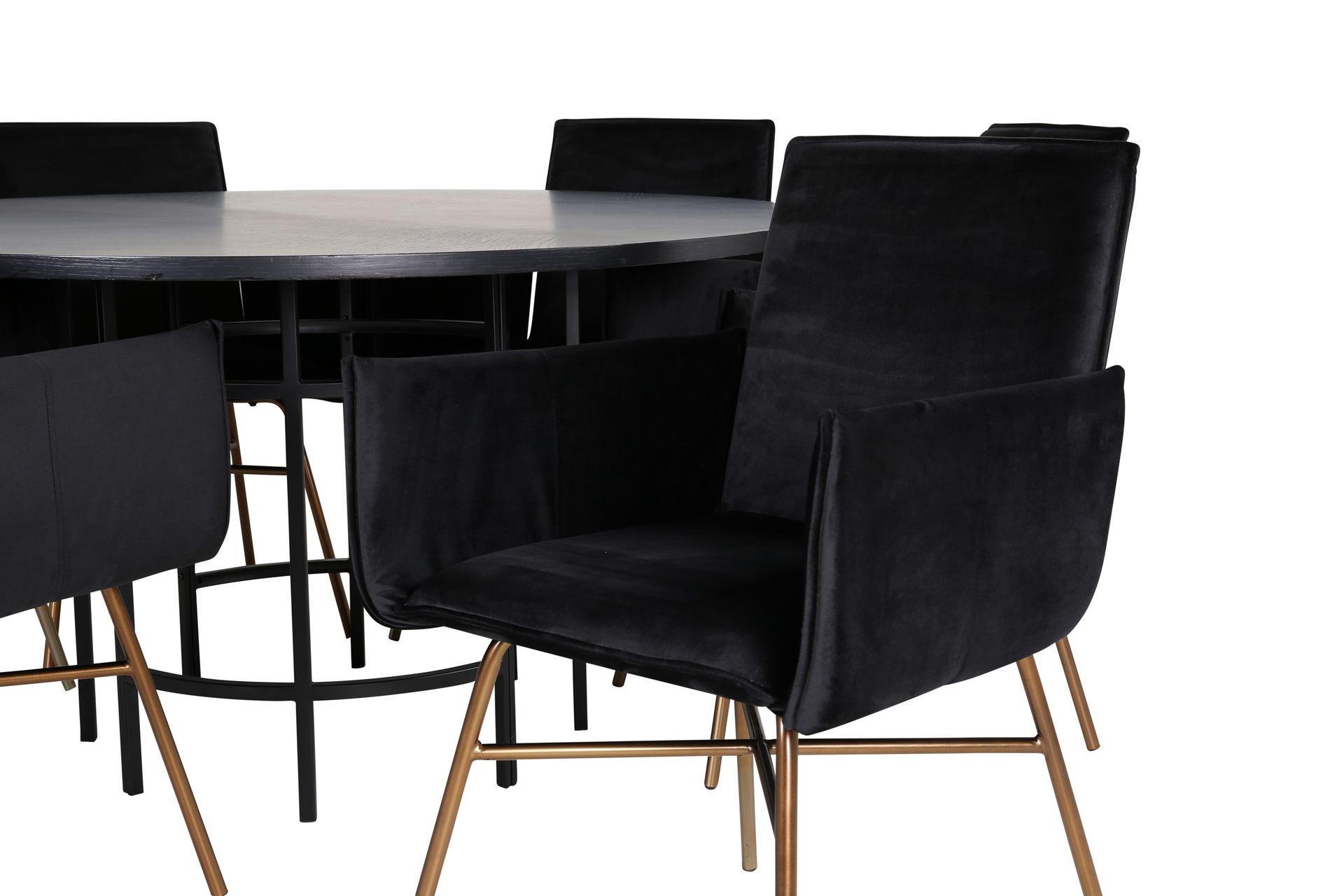 Copenhagen Matgrupp 140 cm Rund med 6 Petra stolar - Svart - Möbler - Matplats - Matgrupp & matbord med stolar