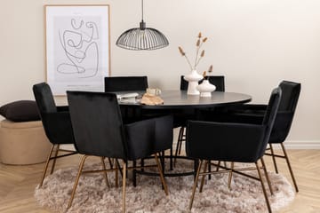 Copenhagen Matgrupp 140 cm Rund med 6 Petra stolar - Svart - Möbler - Matplats - Matgrupp & matbord med stolar