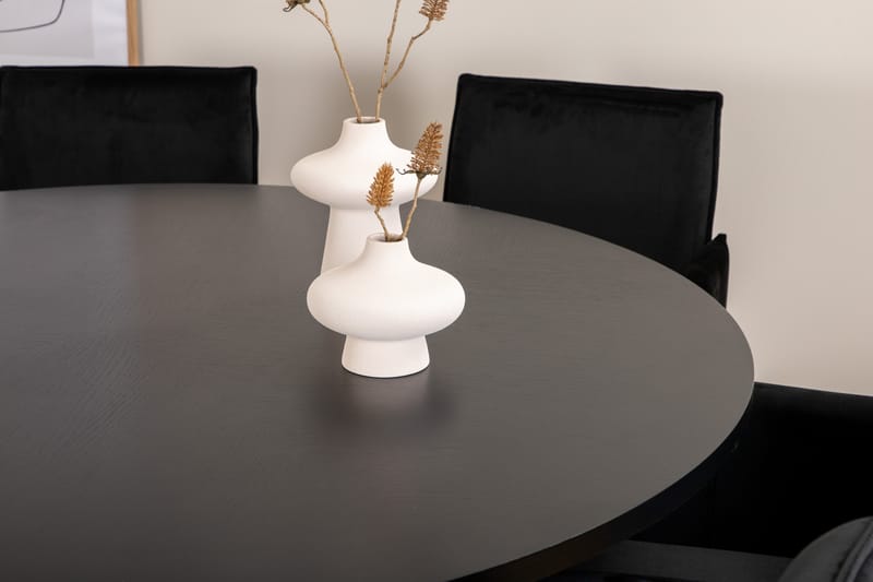 Copenhagen Matgrupp 140 cm Rund med 6 Petra stolar - Svart - Möbler - Matplats - Matgrupp & matbord med stolar