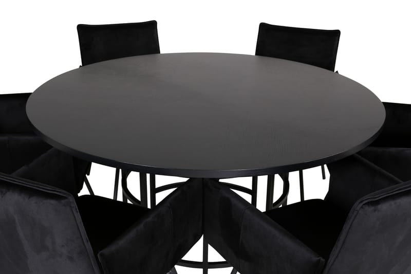 Copenhagen Matgrupp 140 cm Rund med 6 Petra stolar - Svart - Möbler - Matplats - Matgrupp & matbord med stolar