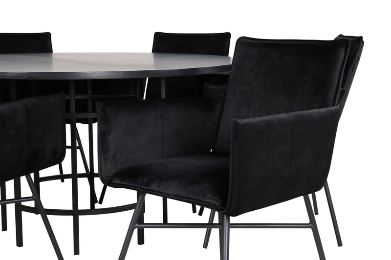 Copenhagen Matgrupp 140 cm Rund med 6 Petra stolar - Svart - Möbler - Matplats - Matgrupp & matbord med stolar