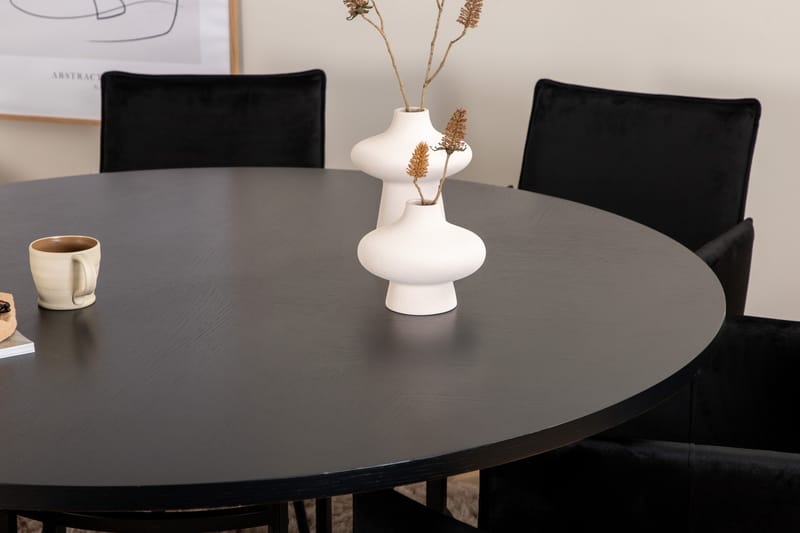 Copenhagen Matgrupp 140 cm Rund med 6 Petra stolar - Svart - Möbler - Matplats - Matgrupp & matbord med stolar