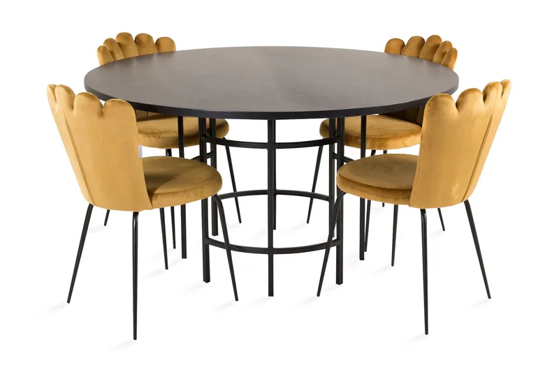 Copenhagen Matgrupp med 4 Limhamn Matstolar Gul, Furniture Fashion