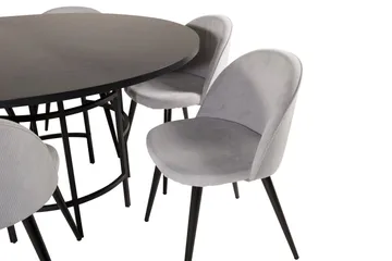 Copenhagen Matgrupp med 6 Valerie Matstolar Manchester Grå/S - Furniture Fashion - Möbler - Matplats - Matgrupp & matbord med stolar