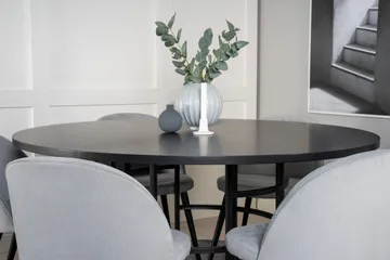 Copenhagen Matgrupp med 6 Valerie Matstolar Manchester Grå/S - Furniture Fashion - Möbler - Matplats - Matgrupp & matbord med stolar