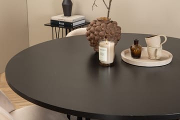 Copenhagen Rund Matgrupp 140 cm med 4 Velvet Matstolar - svart och beige - Möbler - Matplats - Matgrupp & matbord med stolar