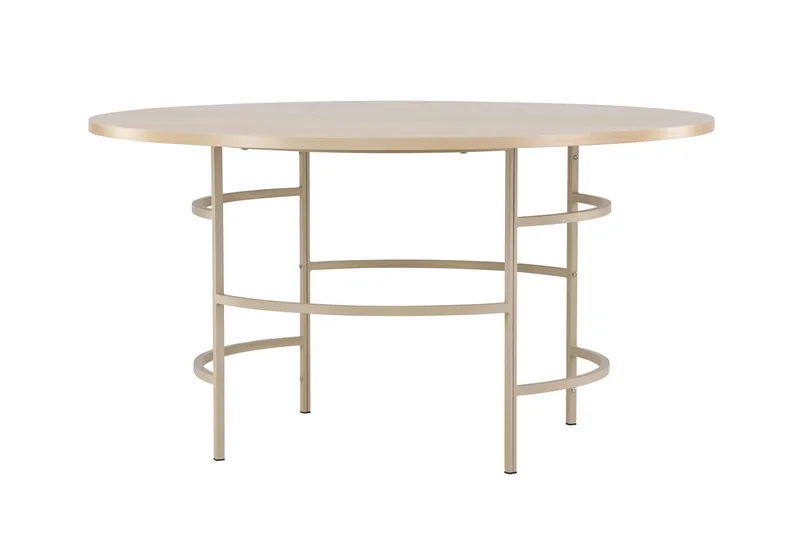 Copenhagen Runt Matbord 140 cm med Trä- och Ekutseende - Vit - Möbler - Matplats - Matbord & köksbord