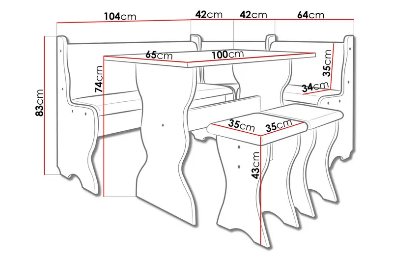 Corvyn Kökssoffa 146x106 cm - Beige - Möbler - Matplats - Kökssoffor & pinnsoffor