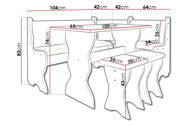 Corvyn Kökssoffa 146x106 cm - Beige - Möbler - Matplats - Kökssoffor & pinnsoffor