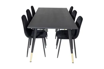 Daicy Matgrupp 180 cm inkl 6 Ypas Stolar - Svart/Mässing - Möbler - Matplats - Matgrupp & matbord med stolar