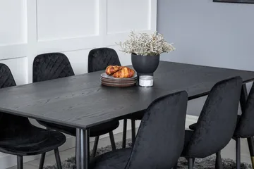 Daicy Matgrupp 180 cm inkl 6 Ypas Stolar - Svart/Mässing - Möbler - Matplats - Matgrupp & matbord med stolar
