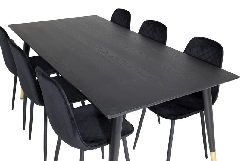 Daicy Matgrupp 180 cm inkl 6 Ypas Stolar - Svart/Mässing - Möbler - Matplats - Matgrupp & matbord med stolar