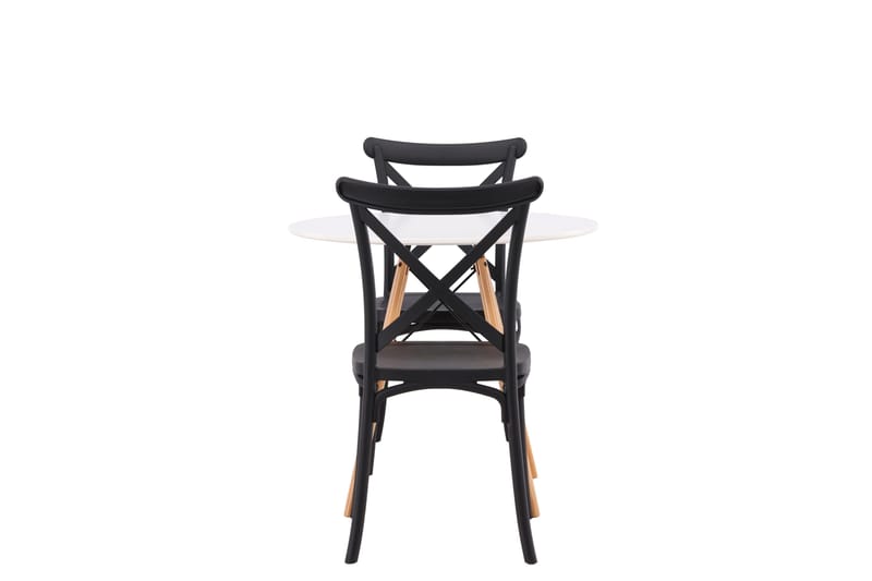 Danburi Matgrupp 60 cm Rund med 2 Crosett stolar - Svart - Möbler - Matplats - Matgrupp & matbord med stolar