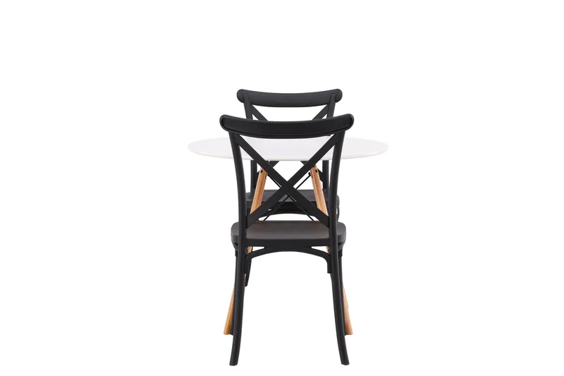 Danburi Matgrupp 60 cm Rund med 2 Crosett stolar - Svart - Möbler - Matplats - Matgrupp & matbord med stolar