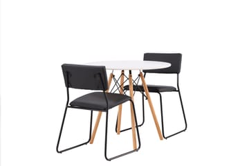 Danburi Matgrupp 60 cm Rund med 2 Kenth Stolar - Svart - Möbler - Matplats - Matgrupp & matbord med stolar