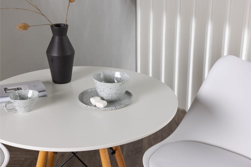 Danburi Matgrupp  60 cm Rund med 2 Zeno stolar - Vit - Möbler - Matplats - Matgrupp & matbord med stolar