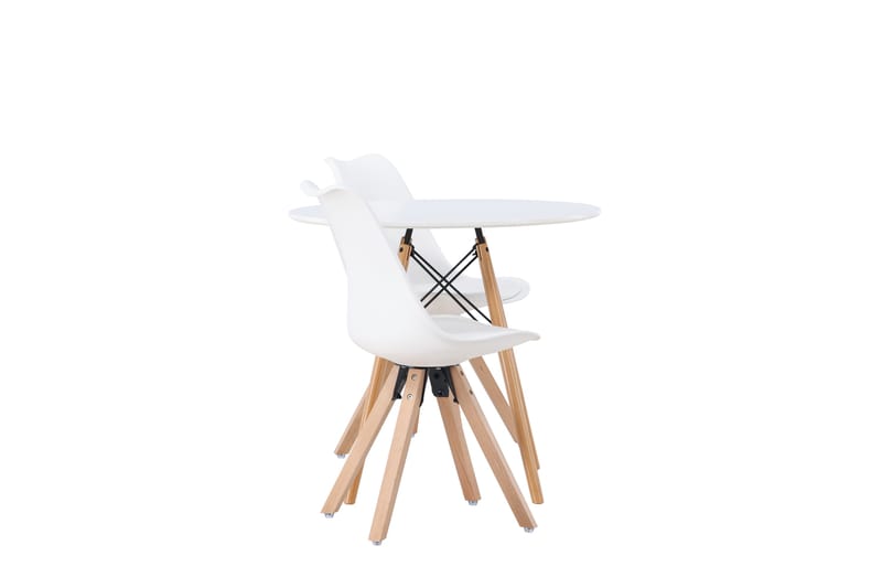 Danburi Matgrupp  60 cm Rund Vit med 2 Zeno Stolar - Möbler - Matplats - Matgrupp & matbord med stolar
