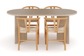Dano Matbord 180 cm  med 4 Dastoori Matstolar - Travertin / Natur - Möbler - Matplats - Matgrupp & matbord med stolar