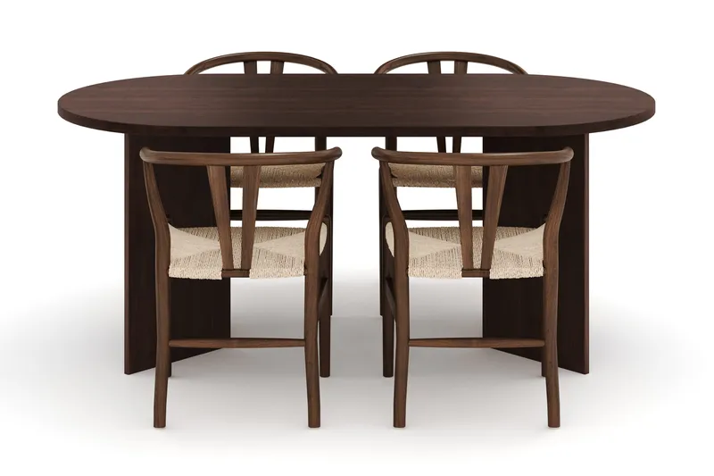 Dano Matbord 180 cm  med 4 Dastoori Matstolar - Valnöt - Möbler - Matplats - Matgrupp & matbord med stolar