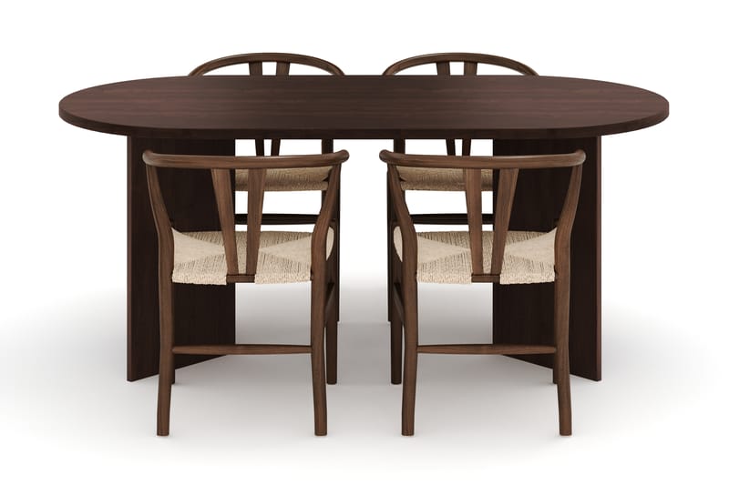 Dano Matbord 180 cm med 4 DEPIJP Matstolar - Valnöt - Möbler - Matplats - Matgrupp & matbord med stolar