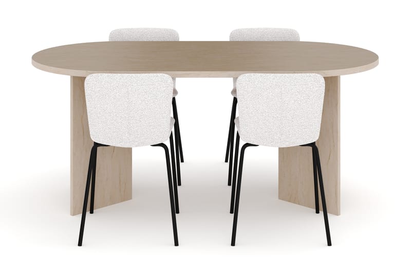 Dano Matbord 180 cm med 4 Katy Matstolar - Travertin / Vit - Möbler - Matplats - Matgrupp & matbord med stolar