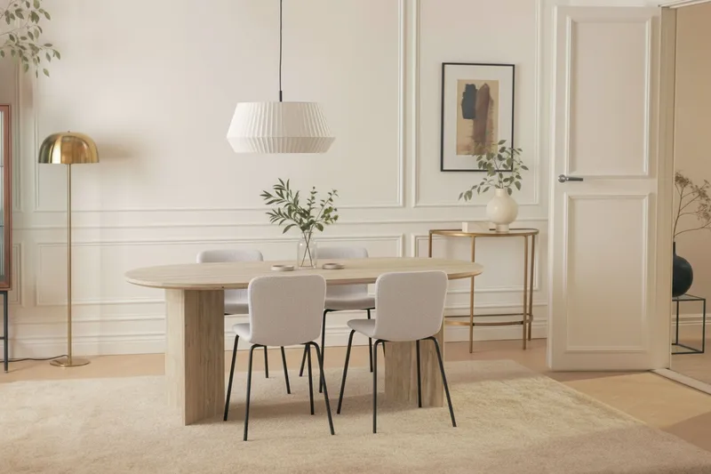 Dano Matbord 180 cm med 4 Katy Matstolar - Travertin / Vit - Möbler - Matplats - Matgrupp & matbord med stolar