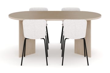 Dano Matbord 180 cm  med 4 Katy Matstolar - Travertin / Vit - Möbler - Matplats - Matgrupp & matbord med stolar