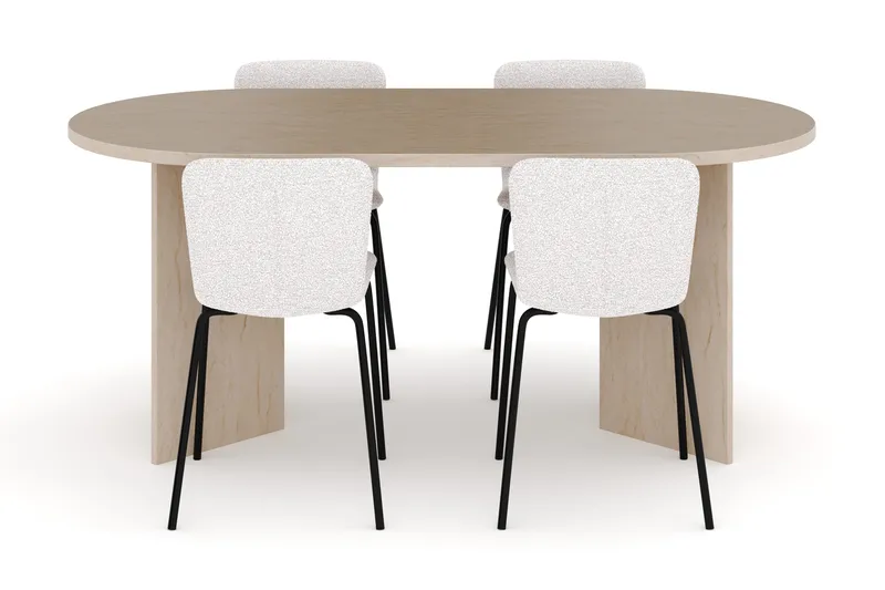 Dano Matbord 180 cm  med 4 Katy Matstolar - Travertin / Vit - Möbler - Matplats - Matgrupp & matbord med stolar