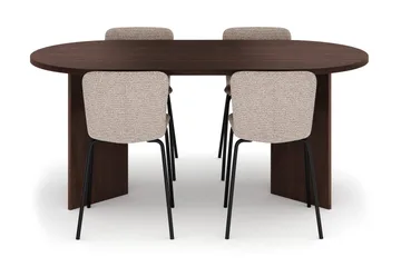 Dano Matbord 180 cm  med 4 Katy Matstolar - Valnöt / Greige - Möbler - Matplats - Matgrupp & matbord med stolar