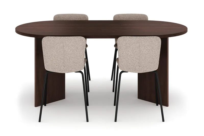 Dano Matbord 180 cm  med 4 Katy Matstolar - Valnöt / Greige - Möbler - Matplats - Matgrupp & matbord med stolar