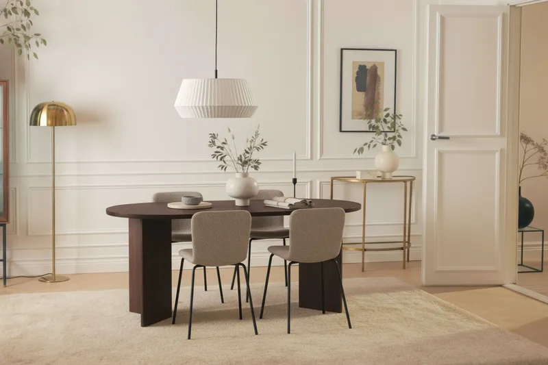 Dano Matbord 180 cm  med 4 Katy Matstolar - Valnöt / Greige - Möbler - Matplats - Matgrupp & matbord med stolar