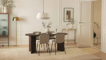 Dano Matbord 180 cm  med 4 Katy Matstolar - Valnöt / Greige - Möbler - Matplats - Matgrupp & matbord med stolar