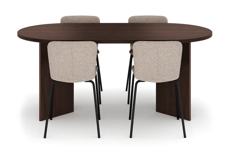 Dano Matbord 180 cm med 4 Katy Matstolar - Valnöt / Greige - Möbler - Matplats - Matgrupp & matbord med stolar