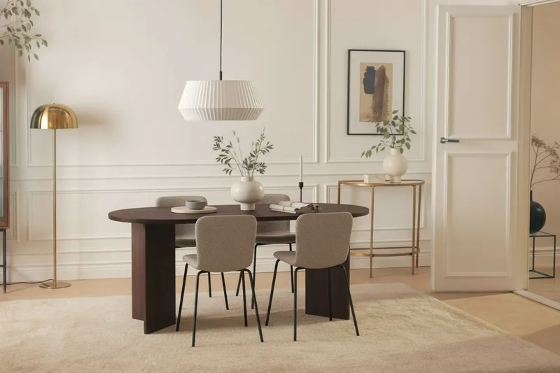 Dano Matbord 180 cm med 4 Katy Matstolar - Valnöt / Greige - Möbler - Matplats - Matgrupp & matbord med stolar