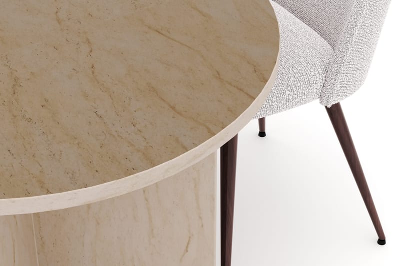 Dano Matbord 180 cm  med 4 Nibe Plus Matstolar - Travertin / Vit - Möbler - Matplats - Matgrupp & matbord med stolar