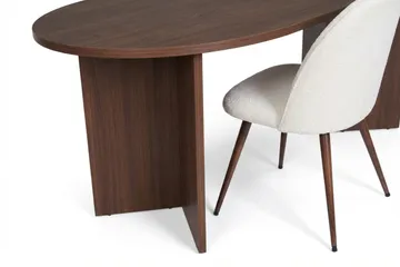 Dano Matbord 180 cm med 4 Nibe Plus Matstolar - Vit/Brun - Möbler - Matplats - Matgrupp & matbord med stolar