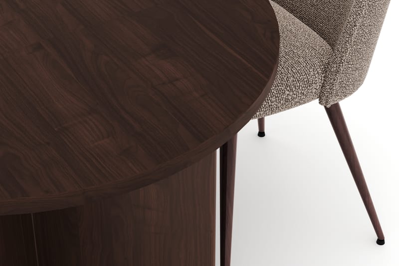 Dano Matbord 180 cm med 4 Nikolas Plus Matstolar - Valnöt / Greige - Möbler - Matplats - Matgrupp & matbord med stolar