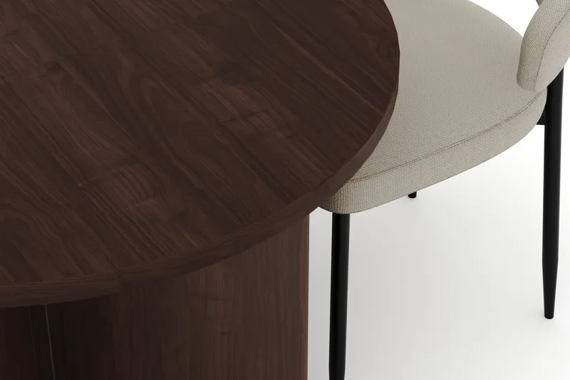 Dano Matbord 180 cm  med 4 Sawako Matstolar - Valnöt / Beige - Möbler - Matplats - Matgrupp & matbord med stolar