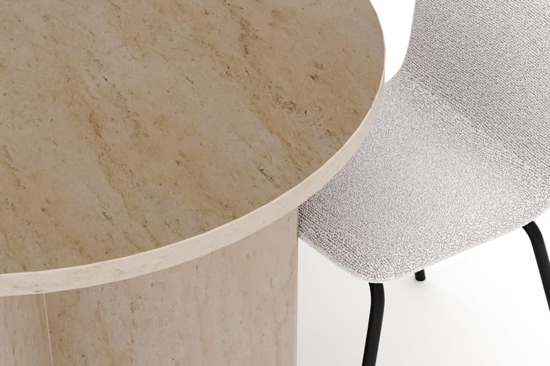 Dano Matbord 180 cm  med 6 Katy Matstolar - Travertin / Vit - Möbler - Matplats - Matgrupp & matbord med stolar