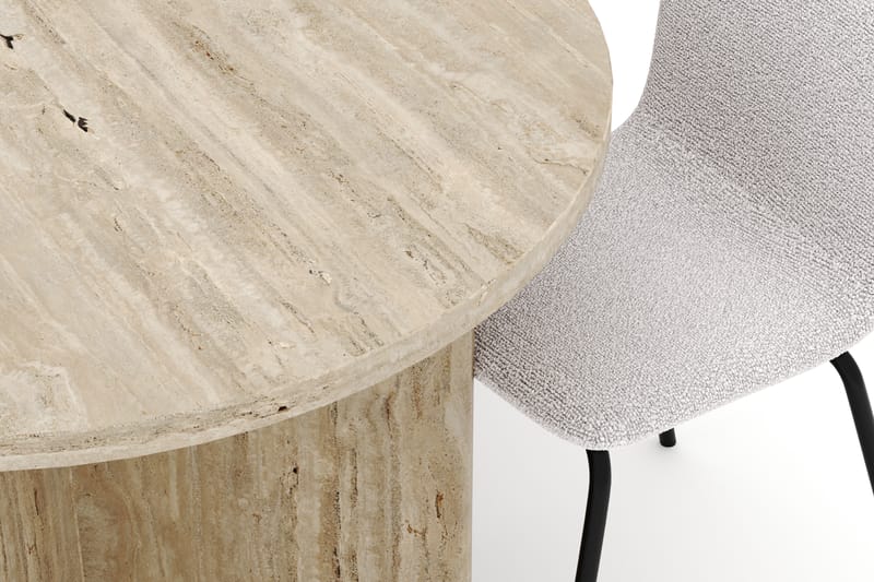 Dano Matbord 180 cm med 6 Katy Matstolar - Travertin / Vit - Möbler - Matplats - Matgrupp & matbord med stolar