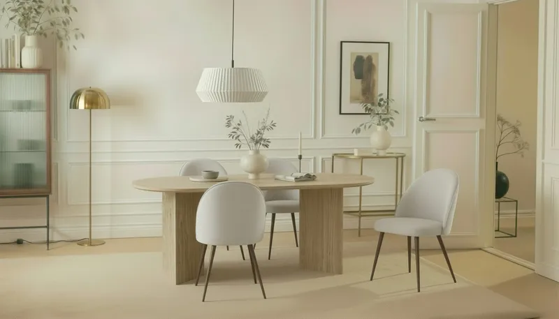 Dano Matbord 180 cm  med 6 Nibe Plus Matstolar - Travertin / Vit - Möbler - Matplats - Matgrupp & matbord med stolar