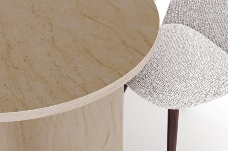 Dano Matbord 180 cm med 6 Nikolas Plus Matstolar - Travertin / Vit - Möbler - Matplats - Matgrupp & matbord med stolar