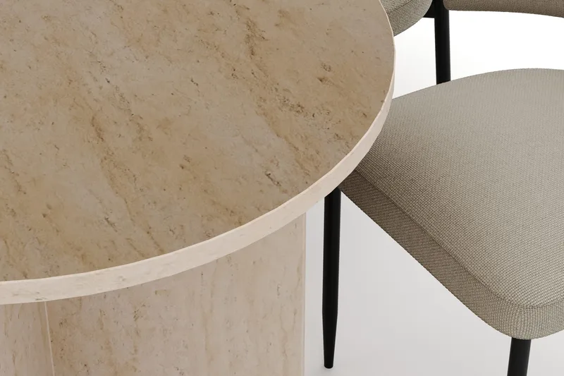 Dano Matbord 180 cm  med 6 Sawako Matstolar - Travertin / Beige - Möbler - Matplats - Matgrupp & matbord med stolar