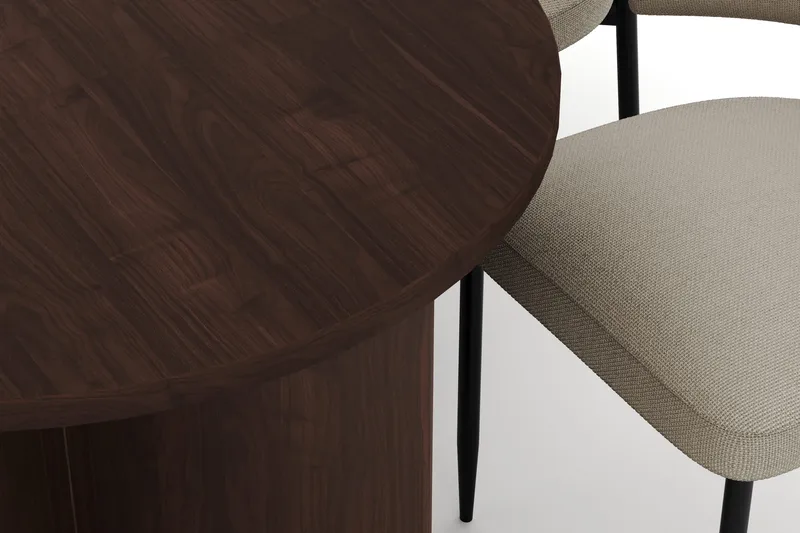 Dano Matbord 180 cm  med 6 Sawako Matstolar - Valnöt / Beige - Möbler - Matplats - Matgrupp & matbord med stolar