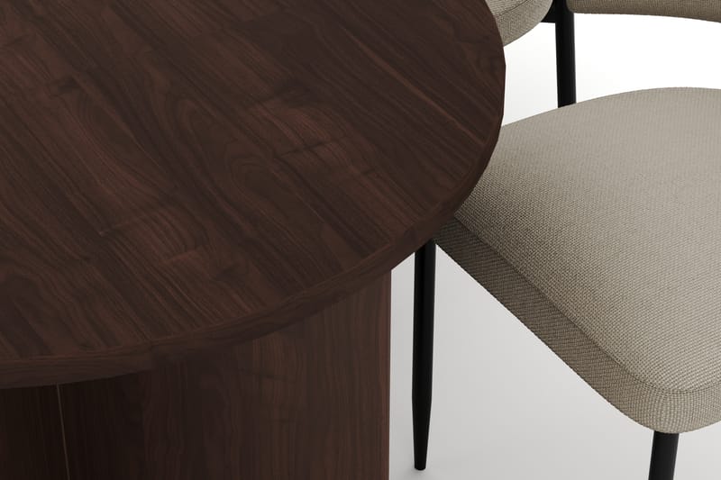 Dano Matbord 180 cm med 6 Sawako Matstolar - Valnöt / Beige - Möbler - Matplats - Matgrupp & matbord med stolar