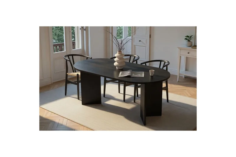 Dano Matbord 180 cm Oval - Natur/Svart - Möbler - Matplats - Matbord & köksbord