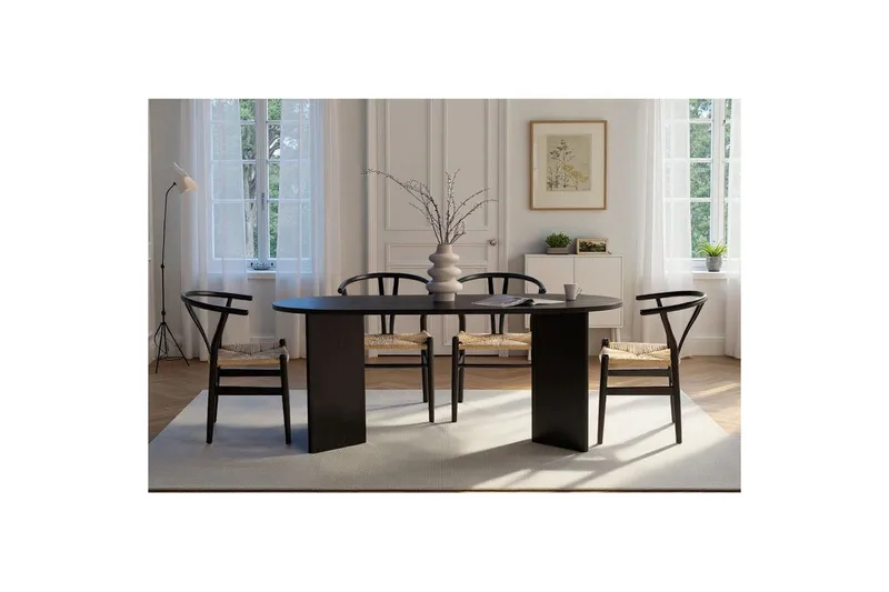 Dano Matbord 180 cm Oval - Natur/Svart - Möbler - Matplats - Matbord & köksbord