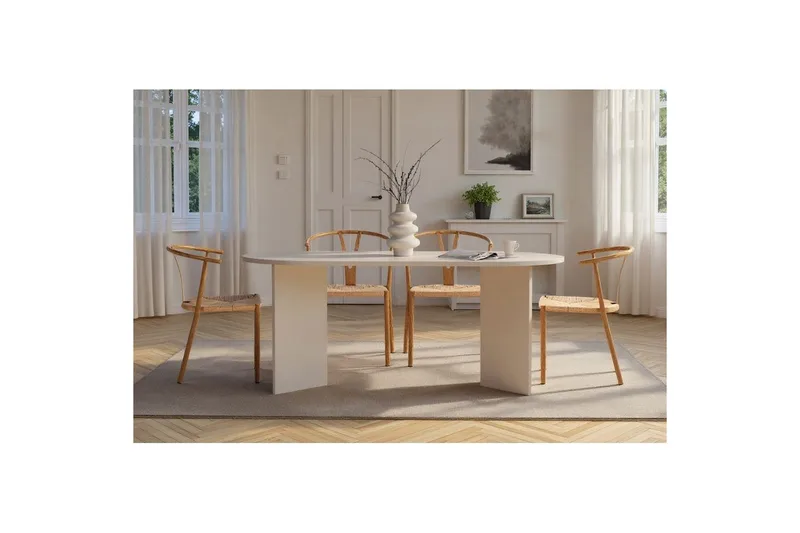 Dano Matbord 180 cm Oval - Natur/Vit - Möbler - Matplats - Matbord & köksbord