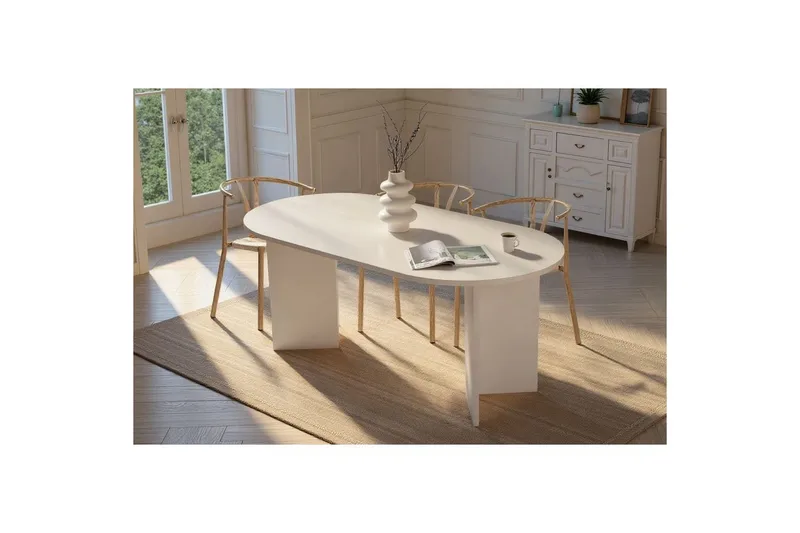 Dano Matbord 180 cm Oval - Natur/Vit - Möbler - Matplats - Matbord & köksbord